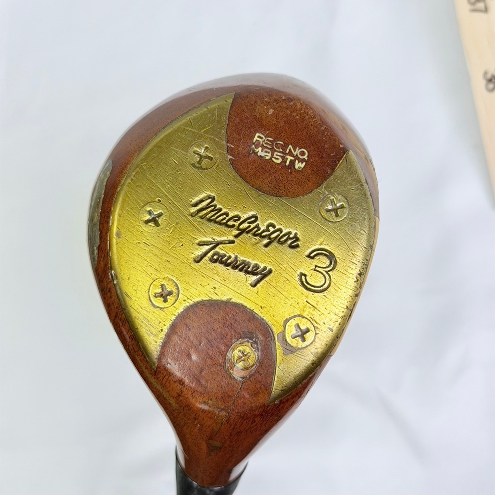 Vintage MacGregor Tourney 3 Wood Persimmon Golf Club Reg No M85TW Right Hand